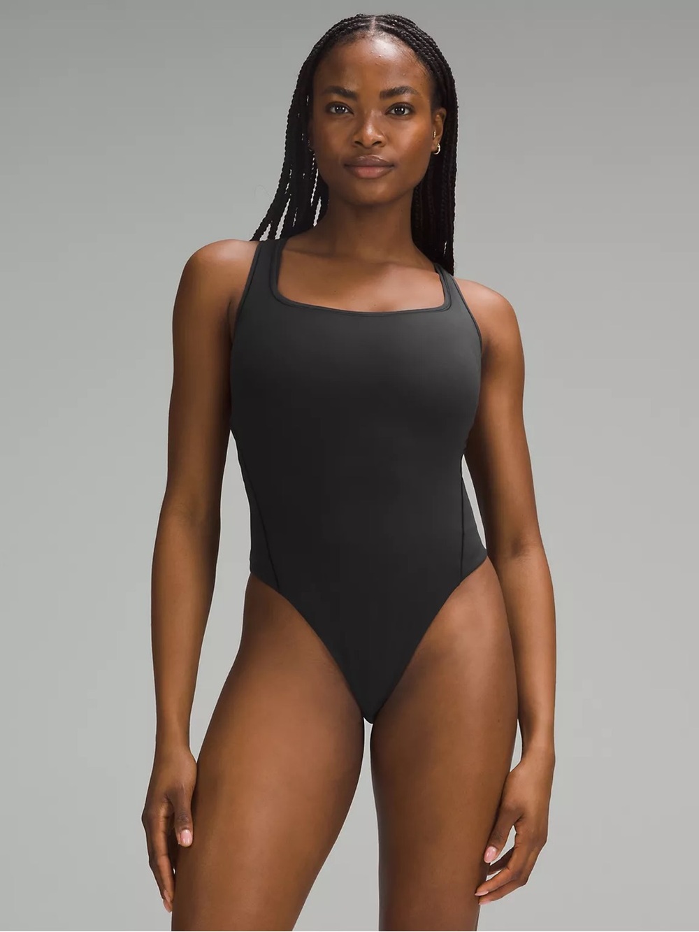 lululemon Black Wundermost Ultra-Soft Nulu Square-Neck Sleeveless Bodysuit